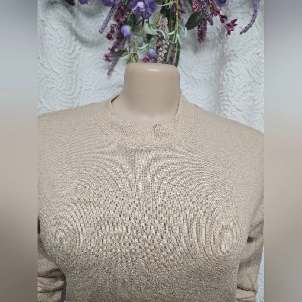 J. Crew Tan Crew Neck Sweater Soft Knit Minimalist